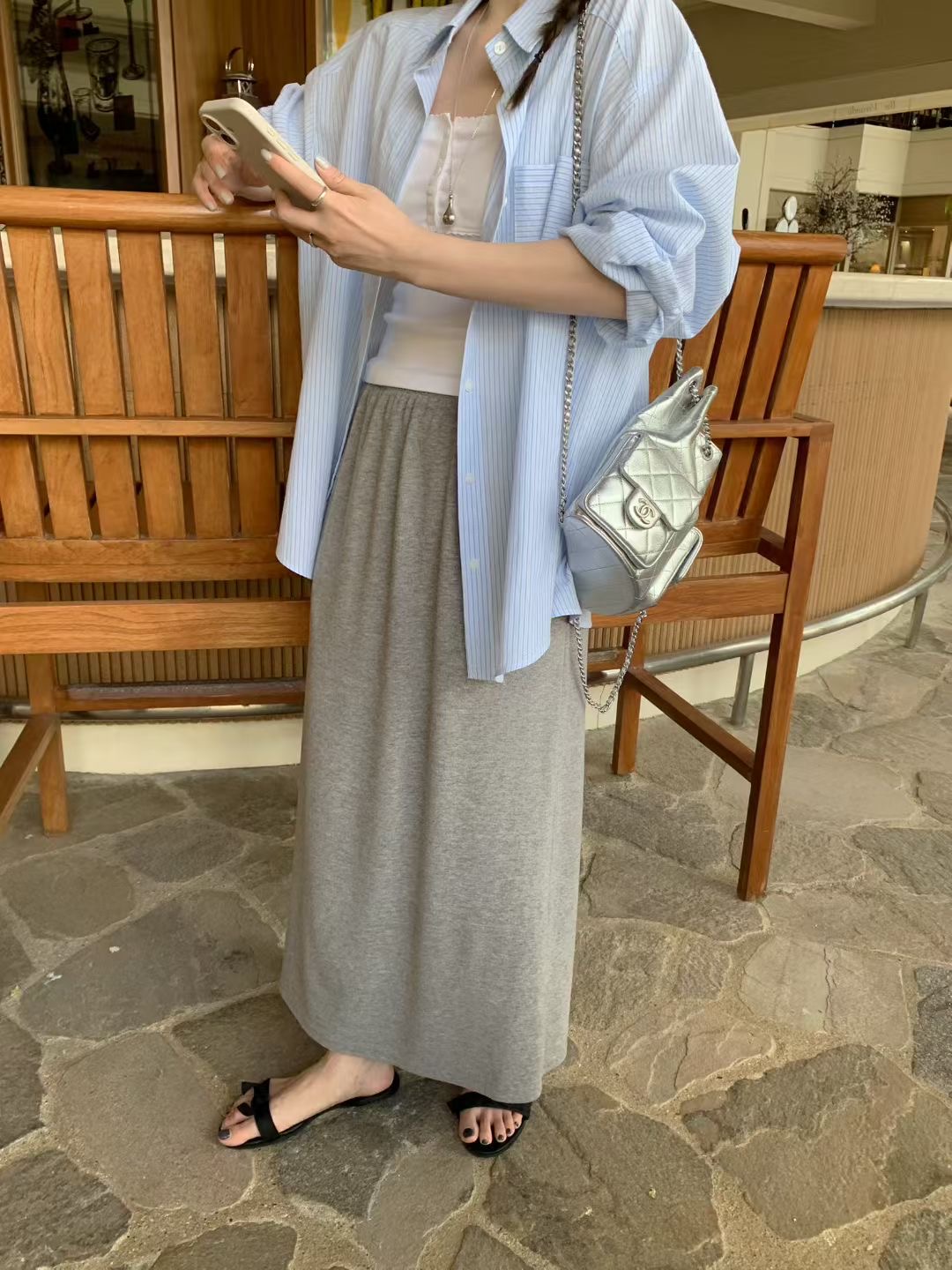 MELLOUNGE-멜라운지-T韓國東大門直郵女士新款熱賣長裙超長MELLOUNGE-2件起長裙