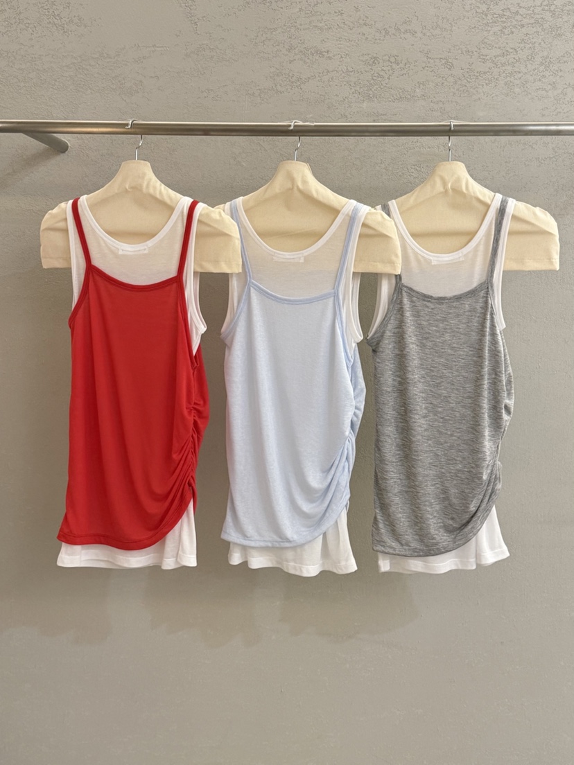 PLAYBUTTON-P韓國直郵實拍女士新品職業人氣吊帶背心假兩件PLAYBUTTON吊帶/背心