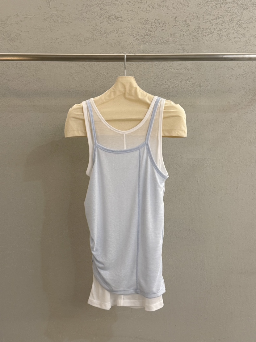 PLAYBUTTON-P韓國直郵實拍女士新品職業人氣吊帶背心假兩件PLAYBUTTON吊帶/背心圖色2