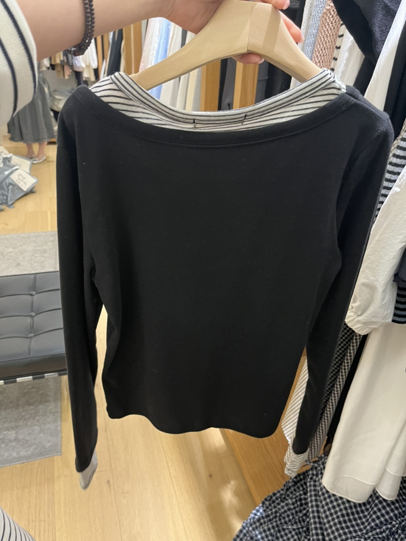 TIZZI韓國直郵女裝新款26春夏時尚熱賣職業長袖T恤假兩件TIZZI長袖T恤