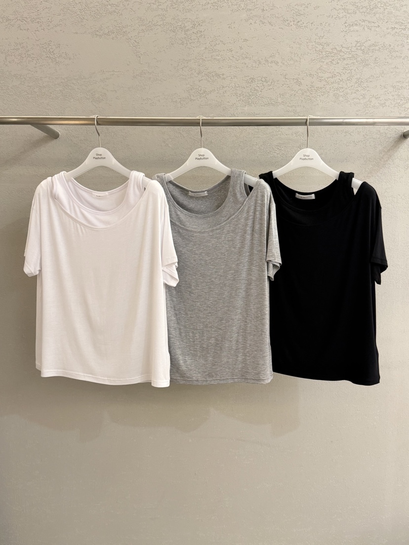 PLAYBUTTON-P韓國東大門直郵女士新品時尚職業T恤假兩件PLAYBUTTONT恤