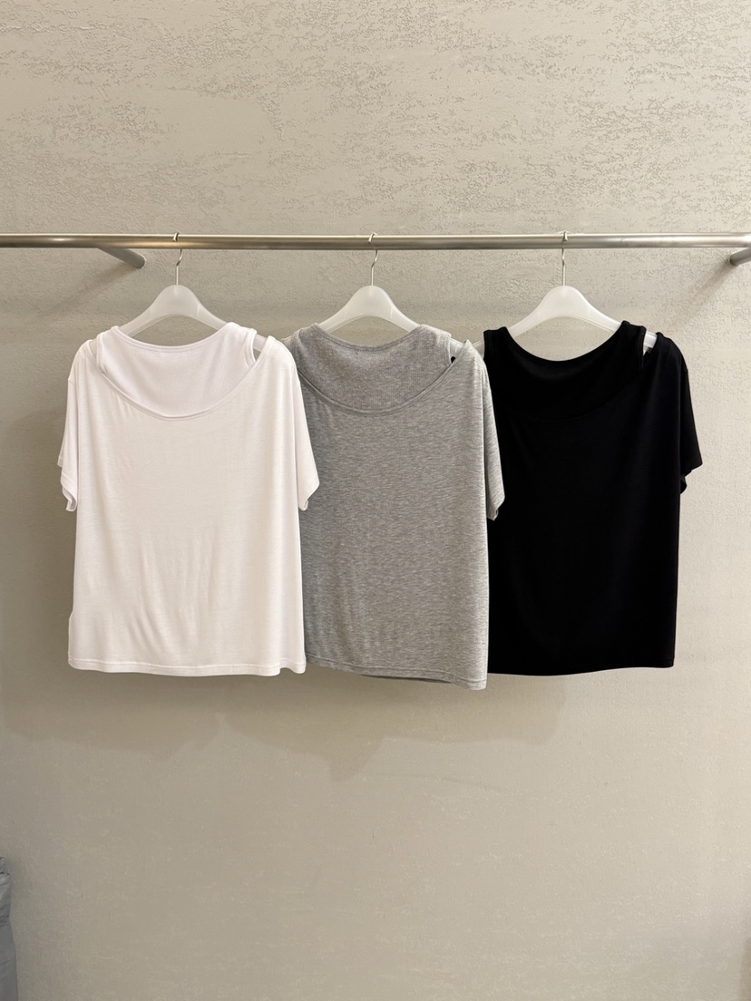 PLAYBUTTON-P韓國東大門直郵女士新品時尚職業T恤假兩件PLAYBUTTONT恤