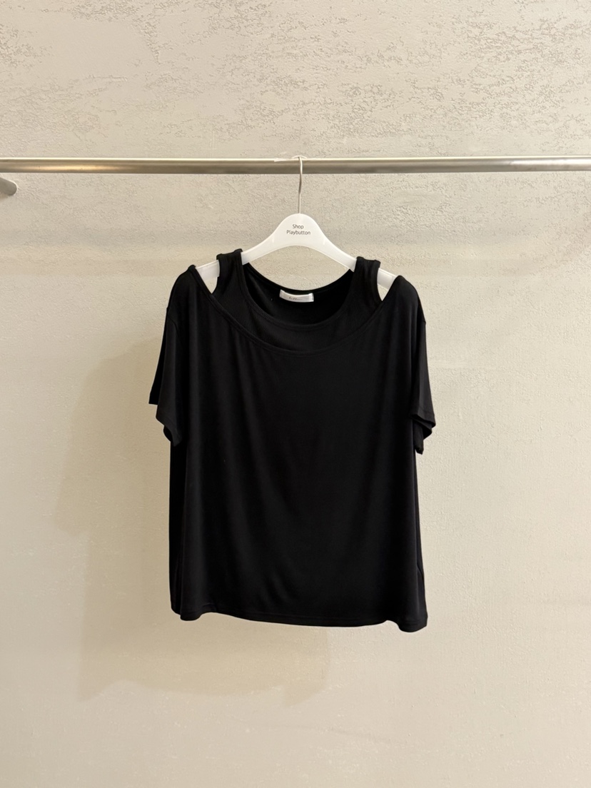 PLAYBUTTON-P韓國東大門直郵女士新品時尚職業T恤假兩件PLAYBUTTONT恤圖色3