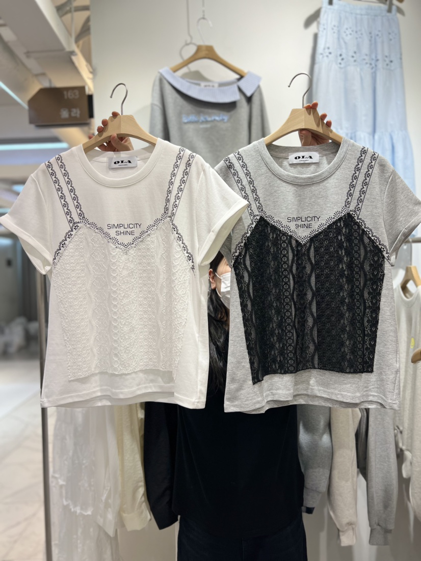 OLA韓國東大門代購女士新款職業時尚休閑熱賣26春夏T恤假兩件mellor/OLAT恤