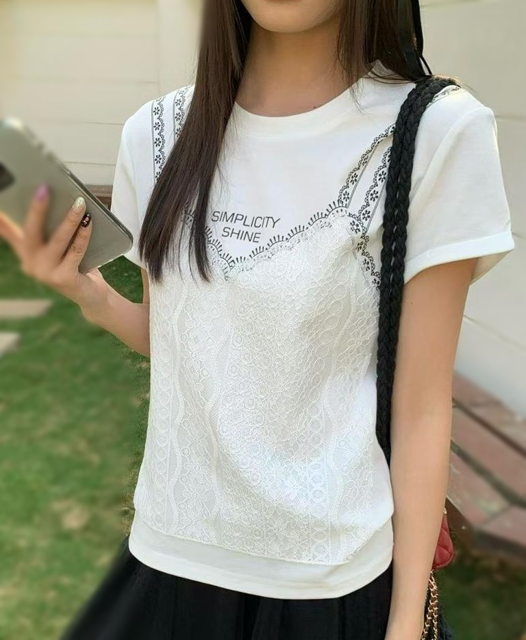 OLA韓國東大門代購女士新款職業時尚休閑熱賣26春夏T恤假兩件mellor/OLAT恤