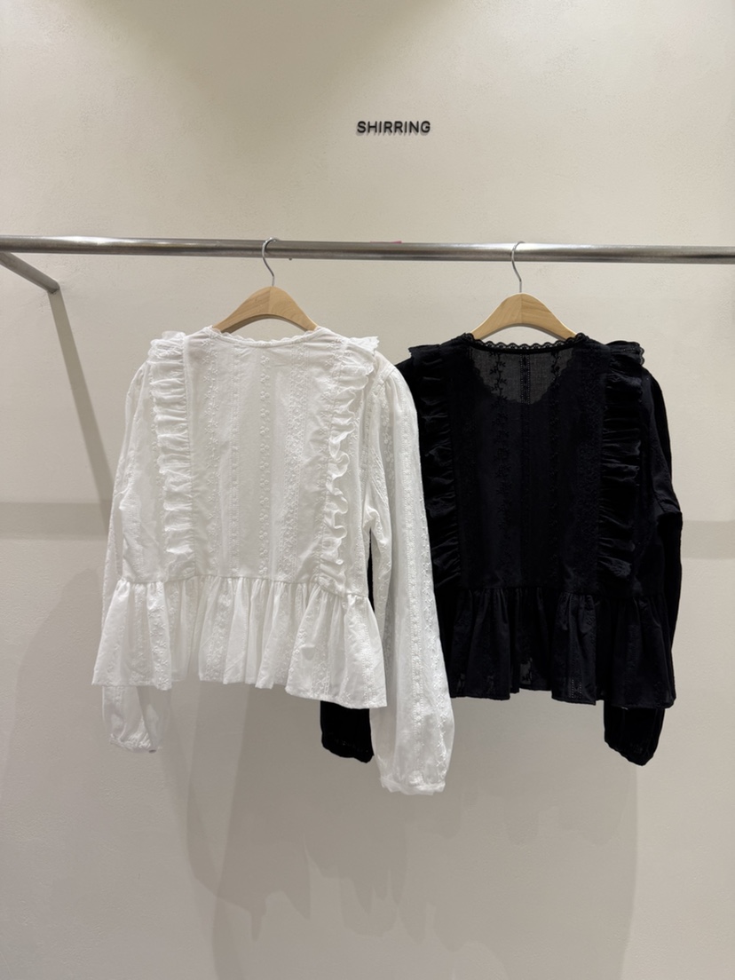 SHIRRING韓國東大門直郵女裝新品休閑職業推薦襯衫蕾絲衫SHIRRING襯衫/蕾絲衫