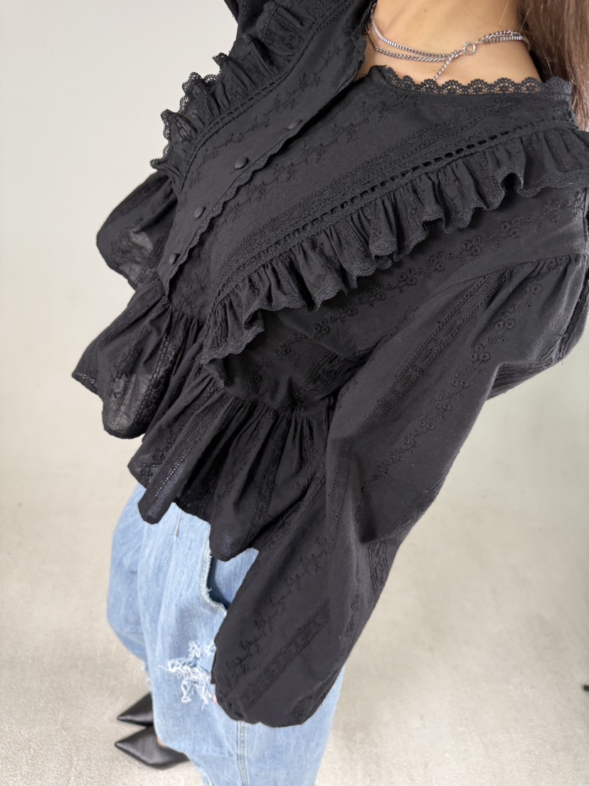 SHIRRING韓國東大門直郵女裝新品休閑職業推薦襯衫蕾絲衫SHIRRING襯衫/蕾絲衫