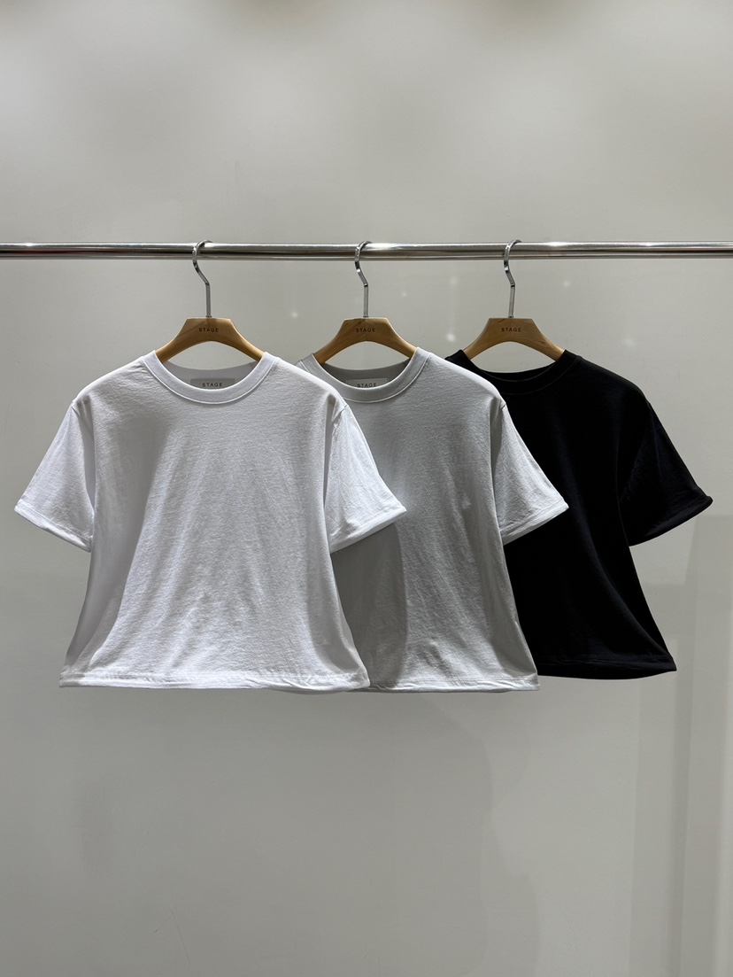 STAGE韓國直郵女裝新款26春夏時尚人氣職業熱賣T恤金屬絲STAGET恤