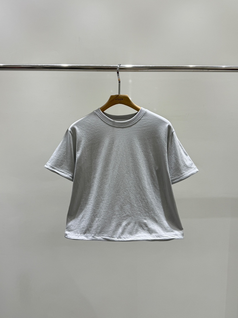 STAGE韓國直郵女裝新款26春夏時尚人氣職業熱賣T恤金屬絲STAGET恤圖色3
