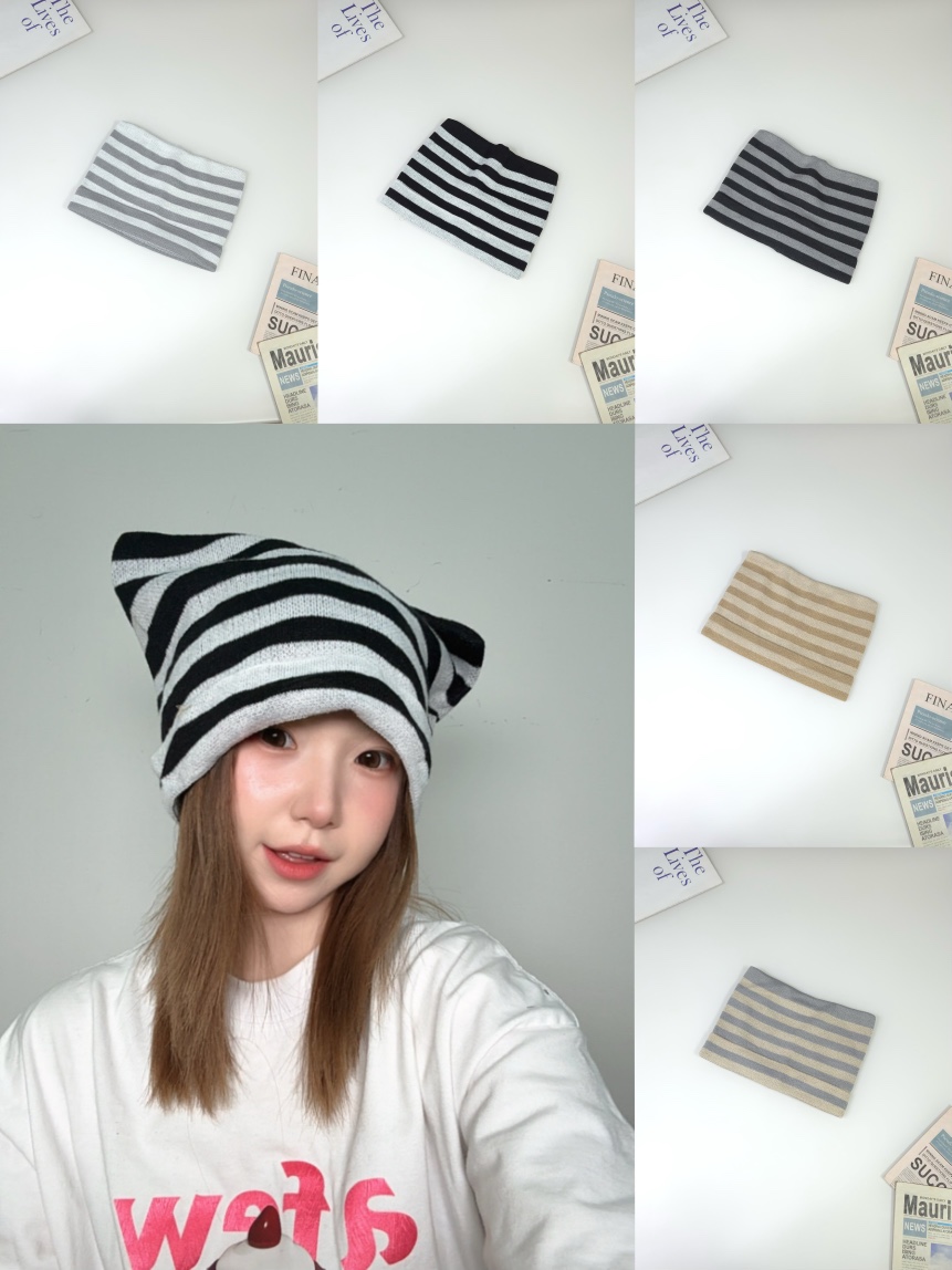 THE HAT-P韓國直郵女裝新品人氣熱賣休閑26春夏帽子條紋THE HAT帽子