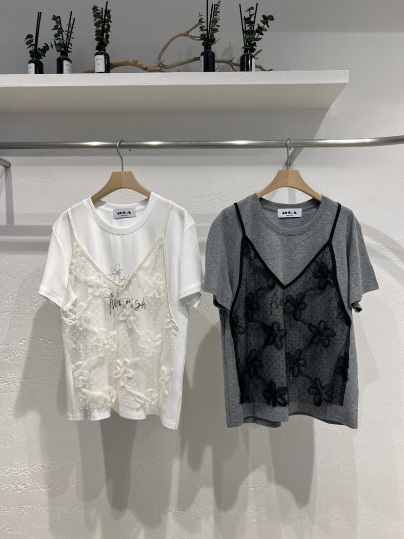 OLA韓國直郵女士新品時尚人氣休閑推薦職業26春夏T恤假兩件mellor/OLAT恤