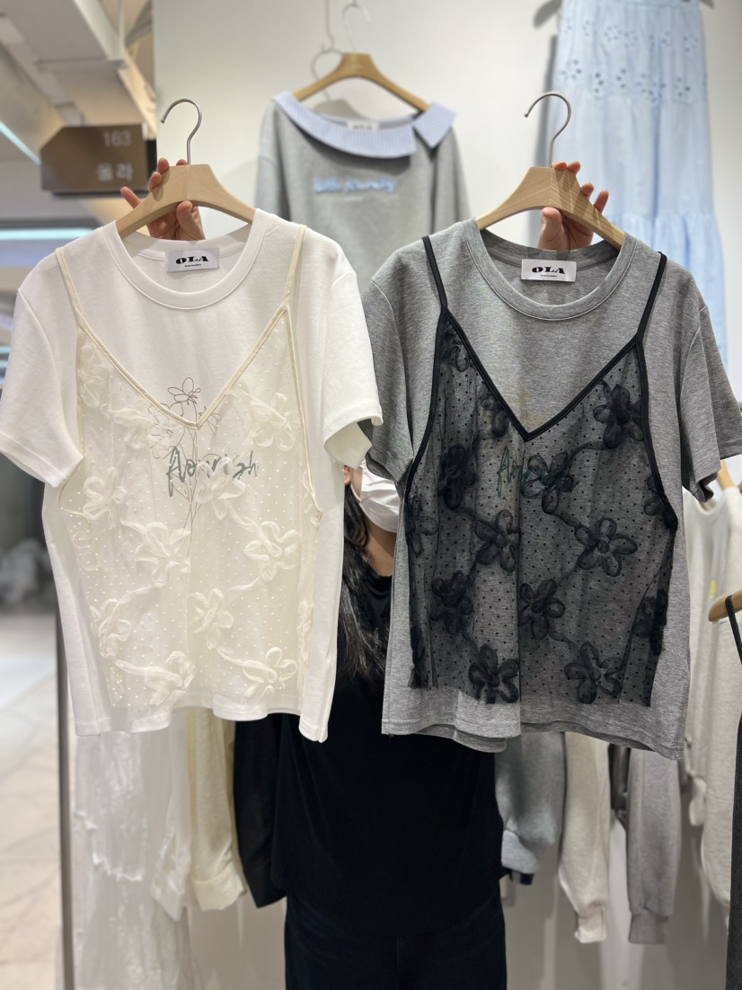 OLA韓國直郵女士新品時尚人氣休閑推薦職業26春夏T恤假兩件mellor/OLAT恤
