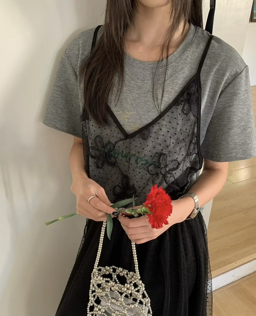 OLA韓國直郵女士新品時尚人氣休閑推薦職業26春夏T恤假兩件mellor/OLAT恤