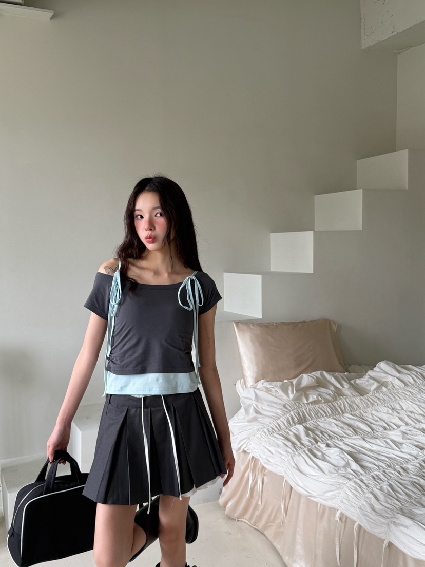 MARKE-P韓國東大門代購女裝新品職業26春夏T恤不對稱假兩件MARKE-PT恤