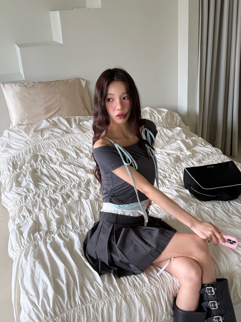 MARKE-P韓國東大門代購女裝新品職業26春夏T恤不對稱假兩件MARKE-PT恤