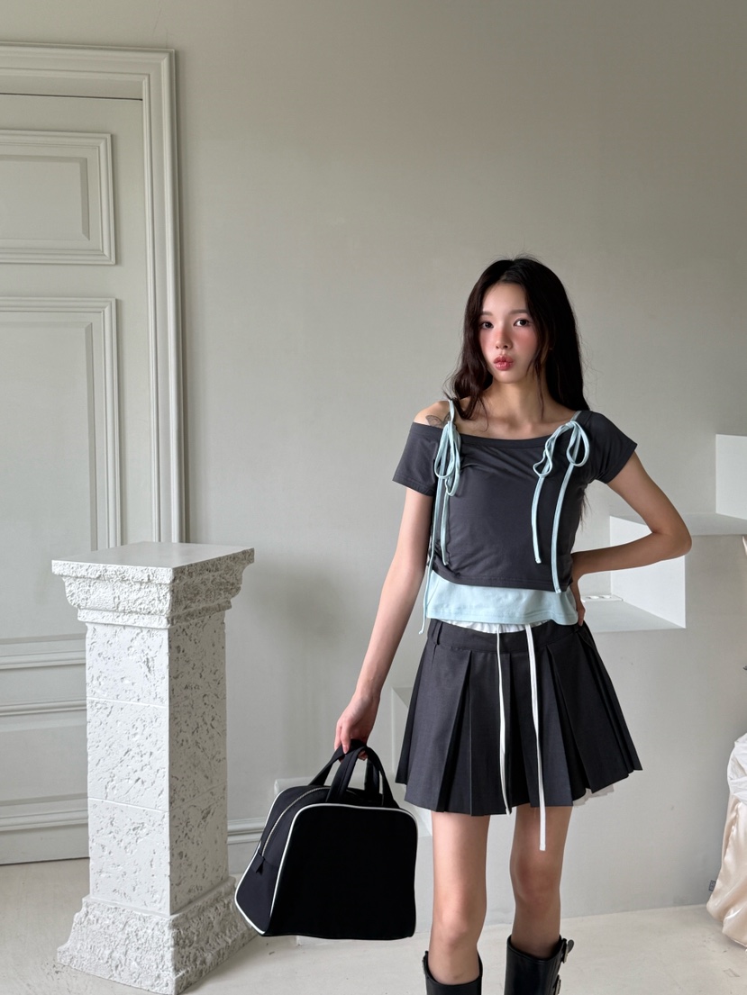 MARKE-P韓國東大門代購女裝新品職業26春夏T恤不對稱假兩件MARKE-PT恤