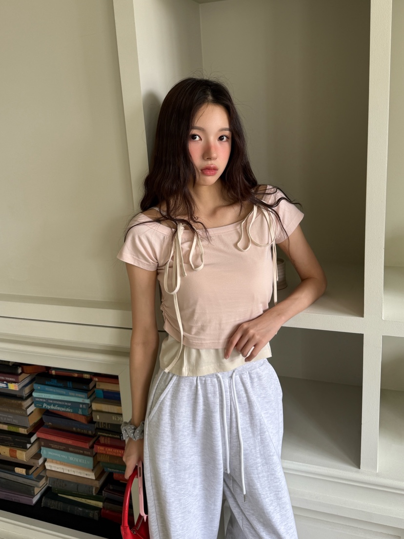 MARKE-P韓國東大門代購女裝新品職業26春夏T恤不對稱假兩件MARKE-PT恤