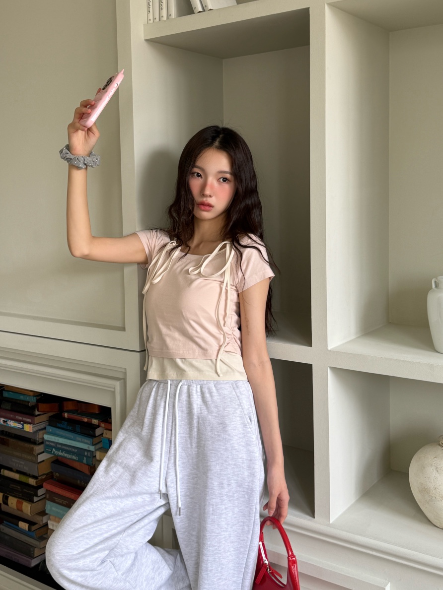 MARKE-P韓國東大門代購女裝新品職業26春夏T恤不對稱假兩件MARKE-PT恤