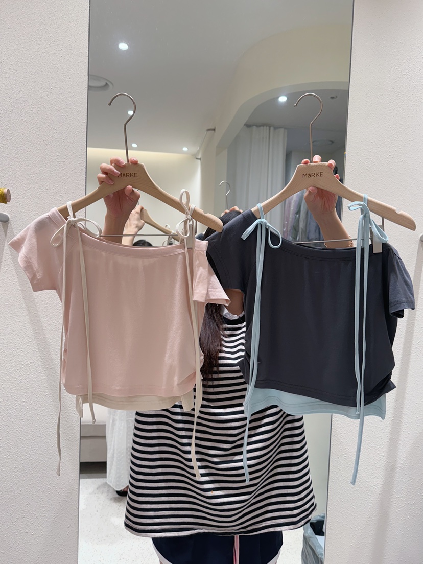 MARKE-P韓國東大門代購女裝新品職業26春夏T恤不對稱假兩件MARKE-PT恤