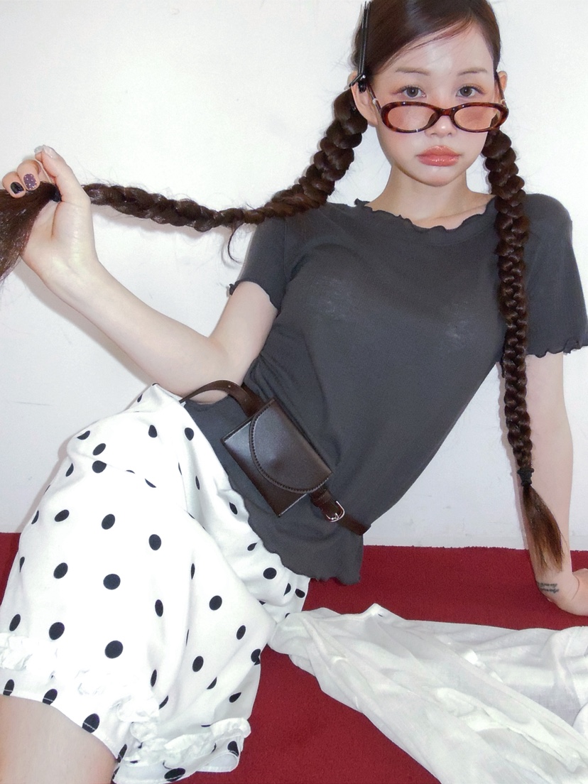 I MFACT韓國直郵實拍女裝新款休閑熱賣職業T恤不含腰包羅紋I MFACTT恤