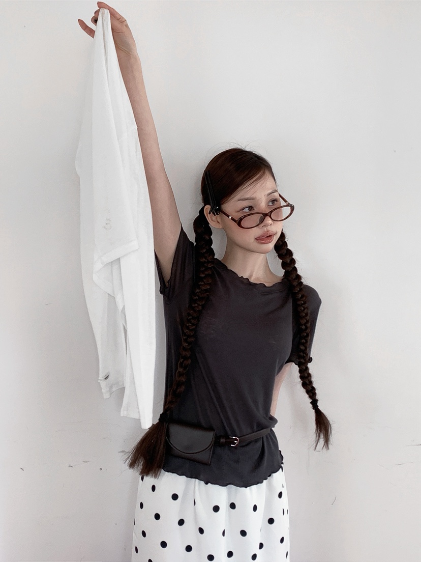 I MFACT韓國直郵實拍女裝新款休閑熱賣職業T恤不含腰包羅紋I MFACTT恤