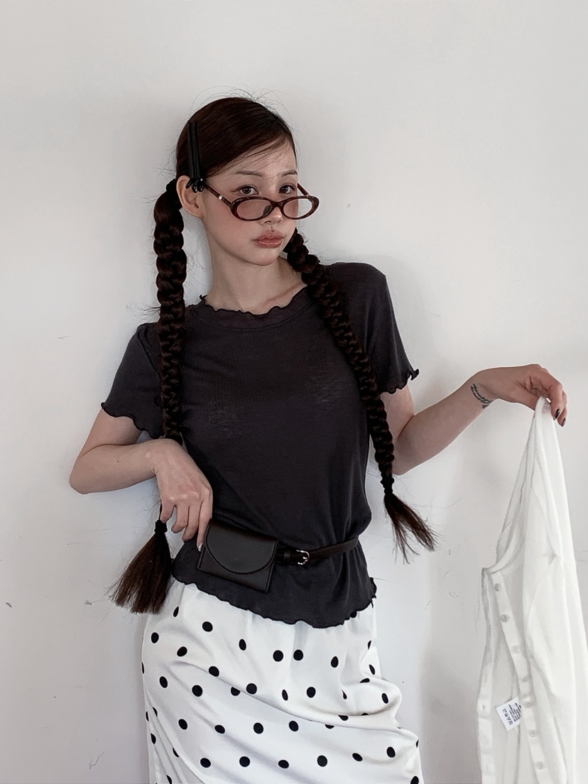 I MFACT韓國直郵實拍女裝新款休閑熱賣職業T恤不含腰包羅紋I MFACTT恤