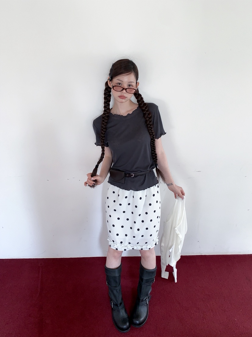 I MFACT韓國直郵實拍女裝新款休閑熱賣職業T恤不含腰包羅紋I MFACTT恤