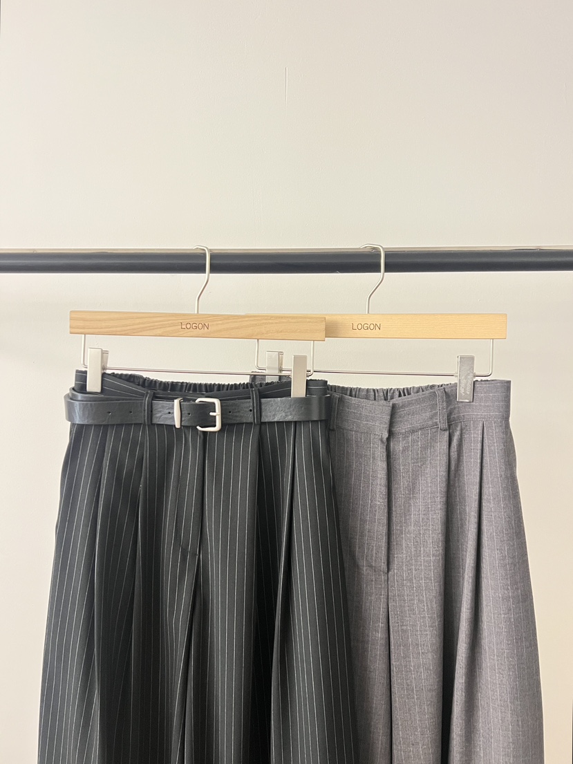 LOGON韓國直郵實拍女裝新款時尚26春夏人氣休閑褲不含腰帶LOGON休閑褲