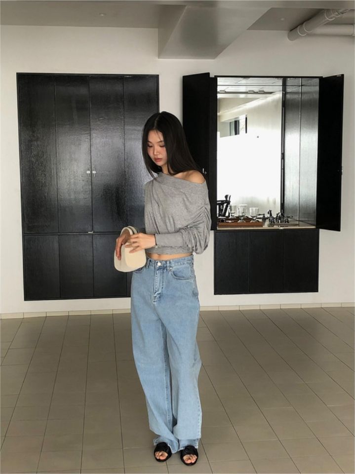 LIVE FOREVER韓國東大門代購女士新品26春夏時尚熱賣牛仔褲LIVE FOR_EVER牛仔褲