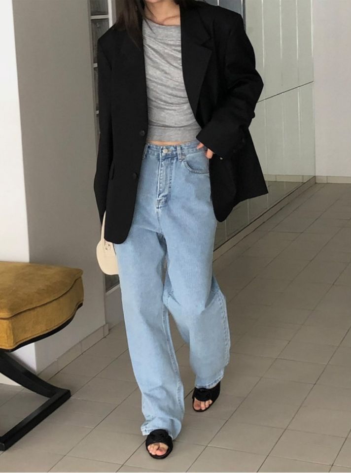 LIVE FOREVER韓國東大門代購女士新品26春夏時尚熱賣牛仔褲LIVE FOR_EVER牛仔褲