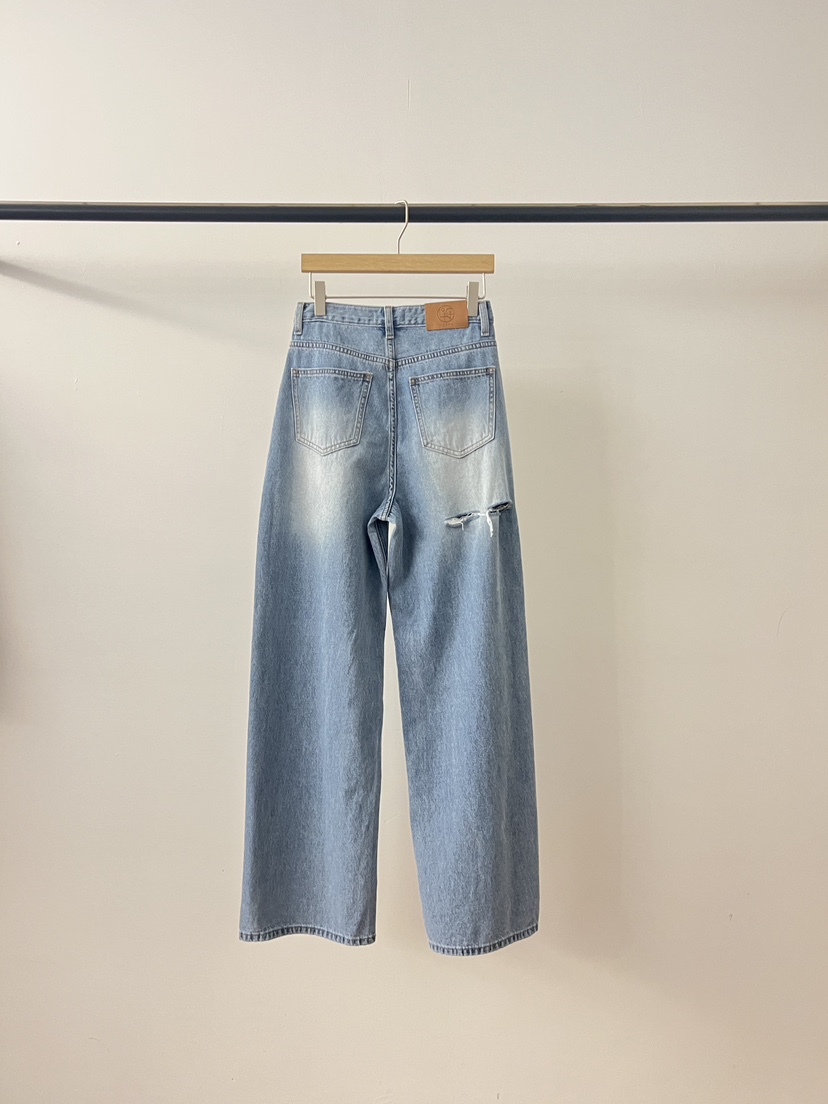 LOGON韓國直郵女裝新品職業推薦熱賣26春夏休閑時尚牛仔褲LOGON牛仔褲