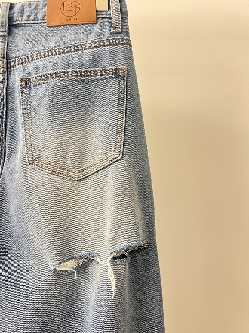 LOGON韓國直郵女裝新品職業推薦熱賣26春夏休閑時尚牛仔褲LOGON牛仔褲