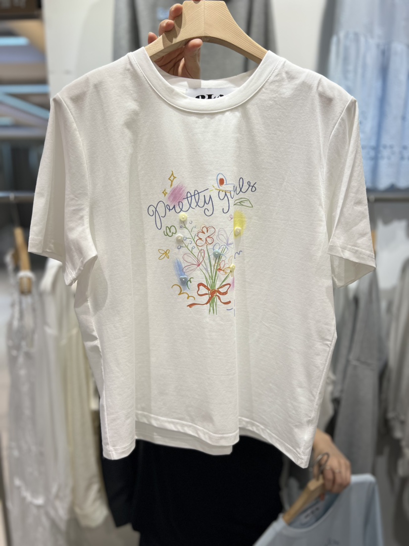 OLA韓國直郵實拍女裝新款熱賣推薦時尚26春夏休閑職業T恤mellor/OLAT恤圖色1