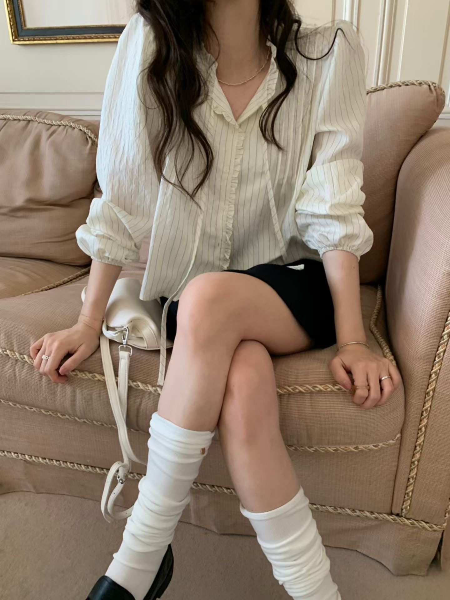 PYT-ot東大門代購女裝新品真品休閑人氣時尚職業襯衫蕾絲衫pretty young thing襯衫/蕾絲衫