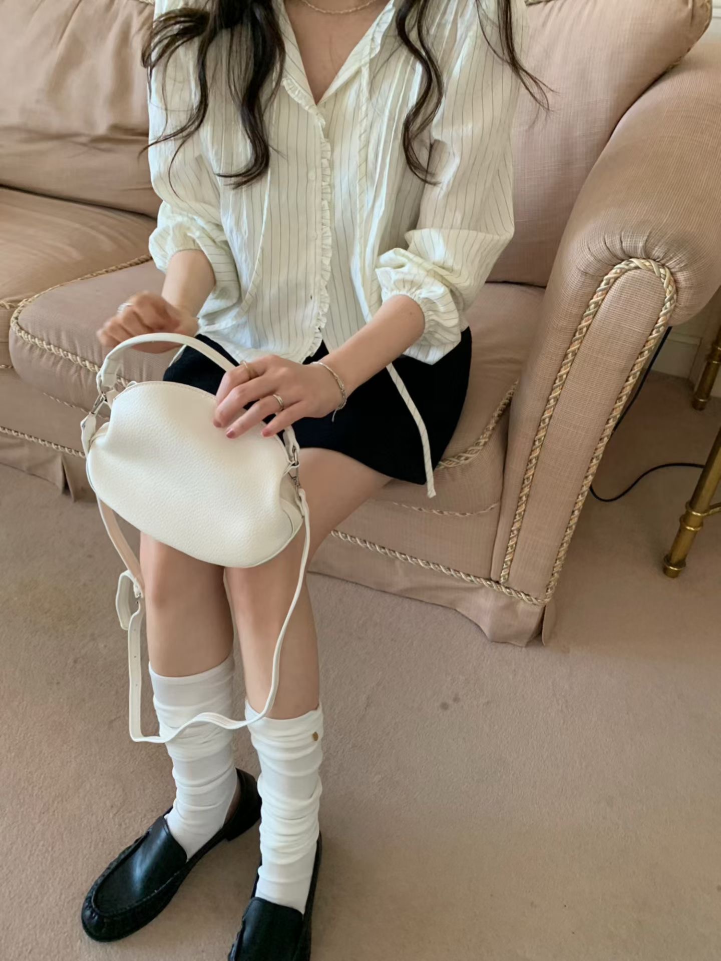 PYT-ot東大門代購女裝新品真品休閑人氣時尚職業襯衫蕾絲衫pretty young thing襯衫/蕾絲衫