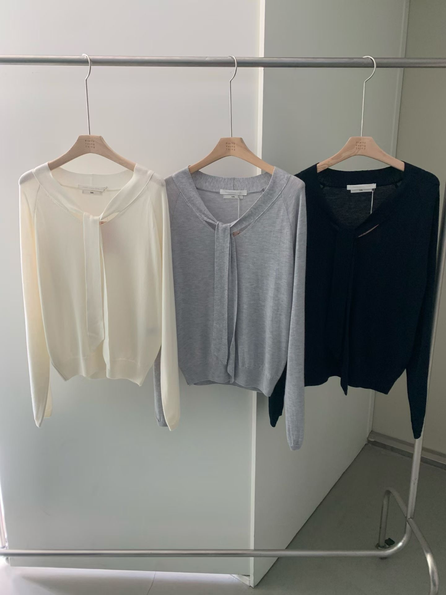 PYT-ot東大門實拍女士新款推薦熱賣人氣26春夏針織衫絲綢pretty young thing針織衫