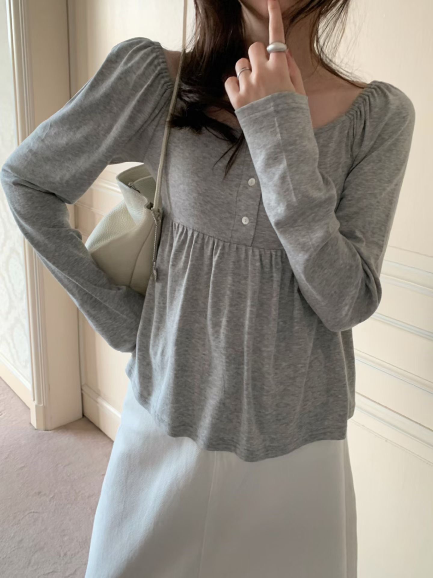 PYT-ot韓國直郵女裝新品26春夏推薦真品職業熱賣長袖T恤pretty young thing長袖T恤