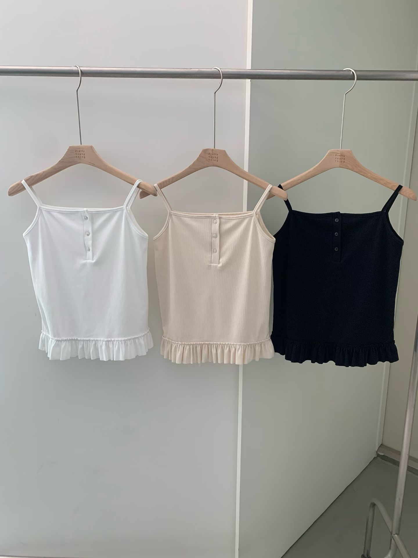 PYT-ot韓國直郵女士新款26春夏真品職業休閑推薦吊帶背心pretty young thing吊帶/背心