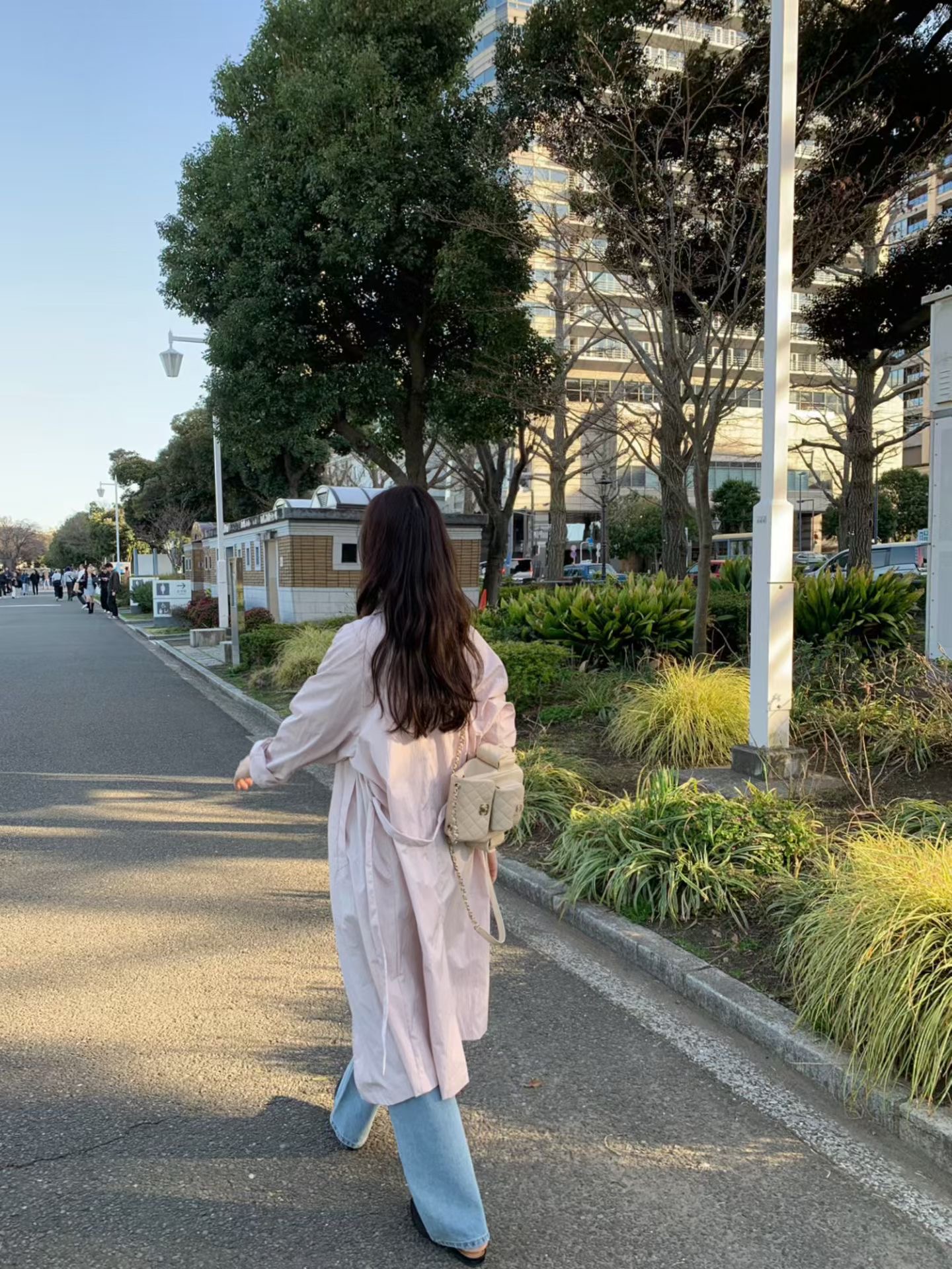 PYT-ot東大門代購女裝新款推薦職業休閑人氣長款風衣含腰帶pretty young thing長款風衣