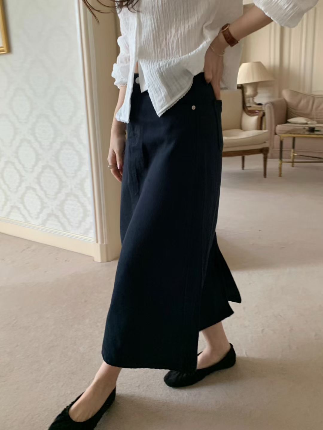 PYT-ot東大門代購女裝新款真品休閑職業人氣熱賣長裙柔軟pretty young thing長裙圖色2