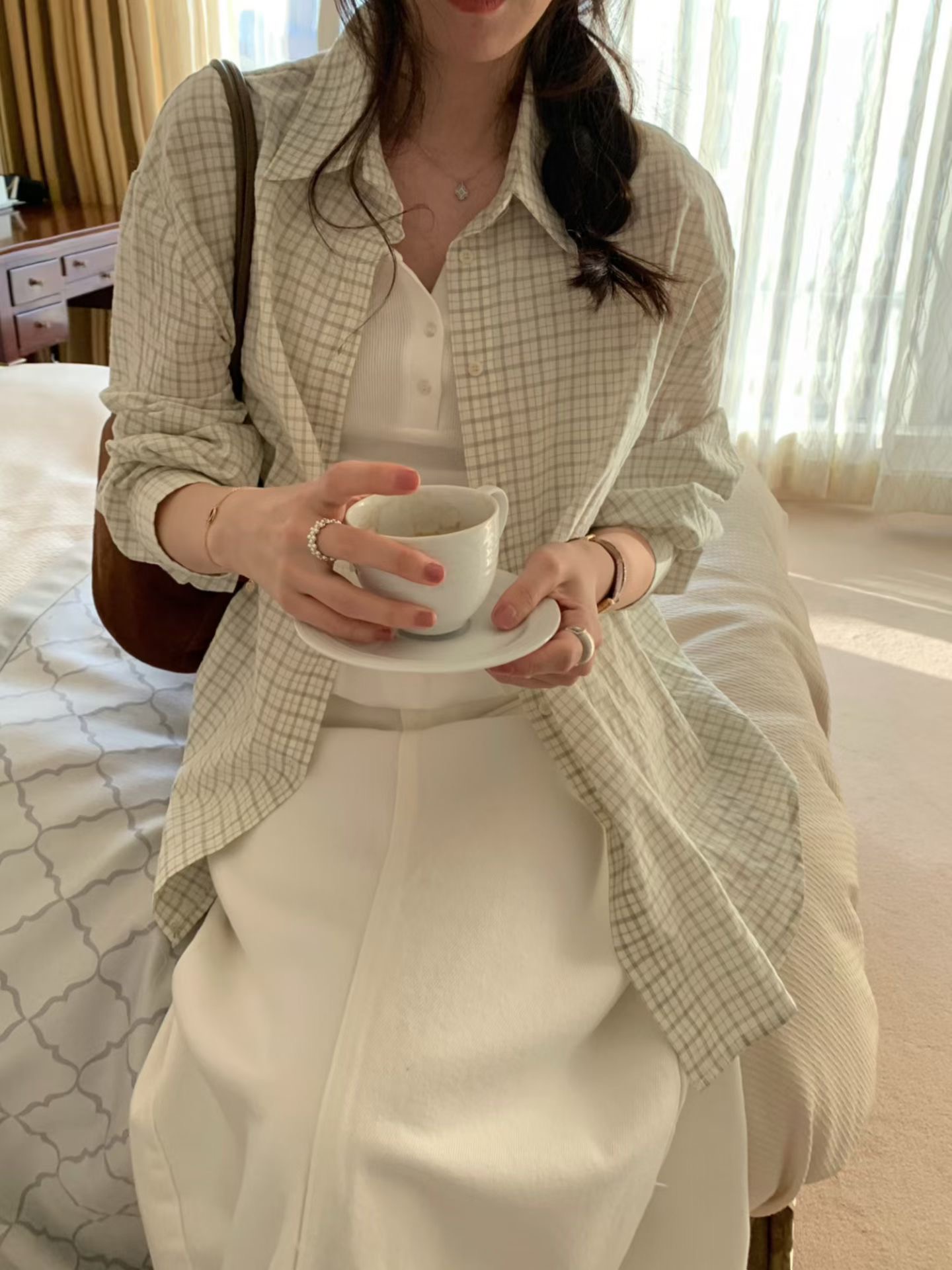 PYT-ot東大門直郵女士新品熱賣26春夏襯衫蕾絲衫不含內搭pretty young thing襯衫/蕾絲衫