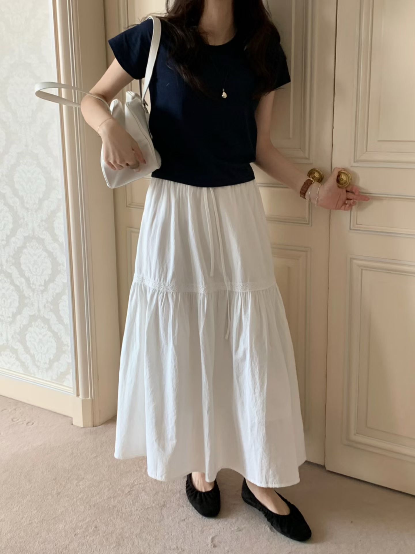 PYT-ot東大門實拍女裝新品26春夏職業休閑熱賣長裙棉質蕾絲pretty young thing長裙