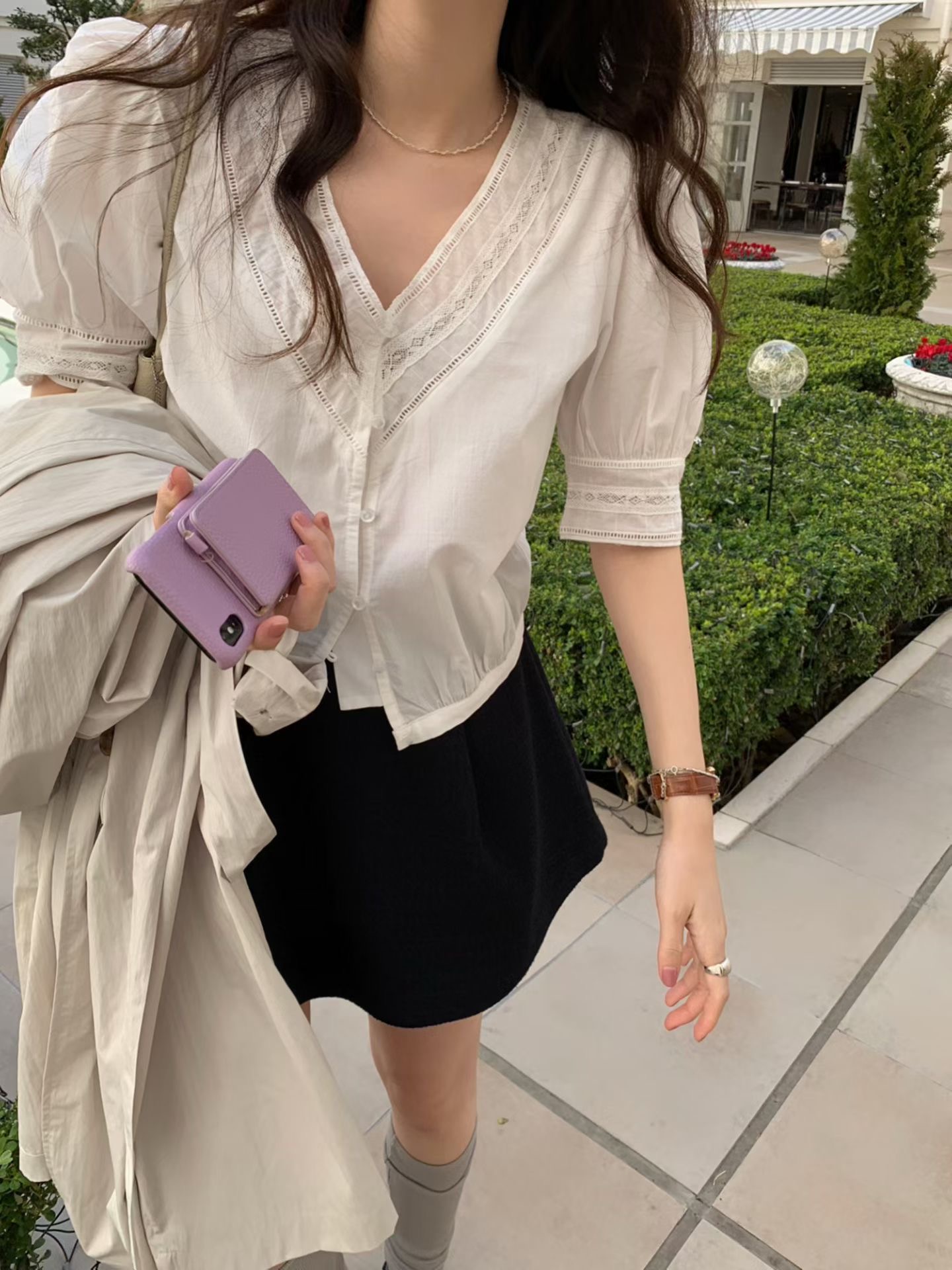 PYT-ot東大門代購女裝新款職業推薦真品時尚休閑襯衫蕾絲衫pretty young thing襯衫/蕾絲衫