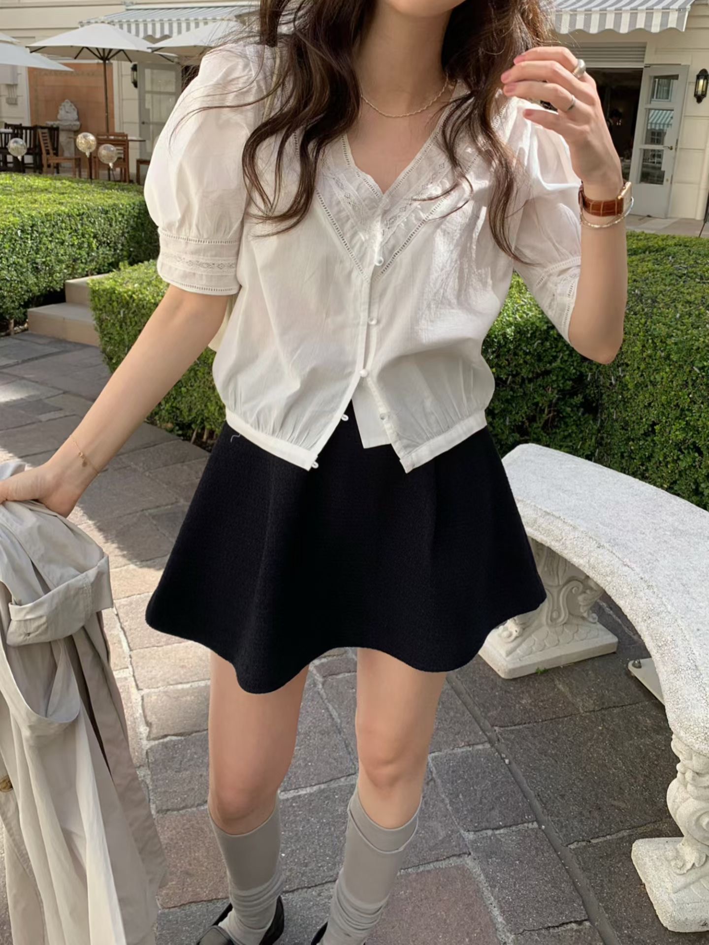 PYT-ot東大門代購女裝新款職業推薦真品時尚休閑襯衫蕾絲衫pretty young thing襯衫/蕾絲衫圖色1