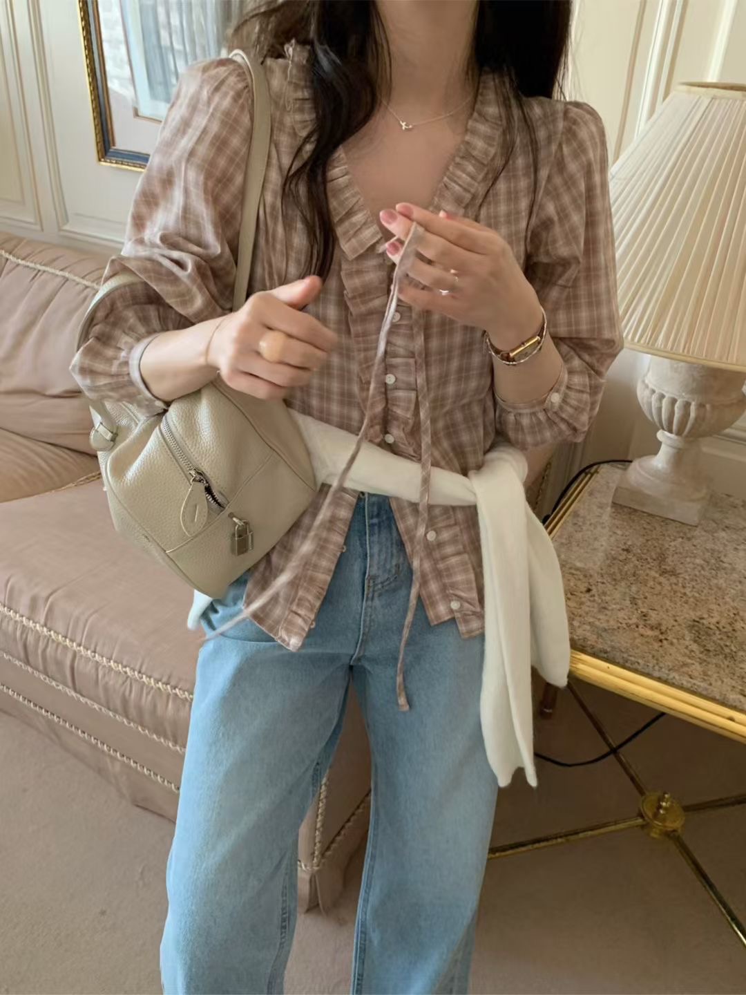 PYT-ot東大門代購女士新品職業休閑時尚26春夏襯衫蕾絲衫pretty young thing襯衫/蕾絲衫