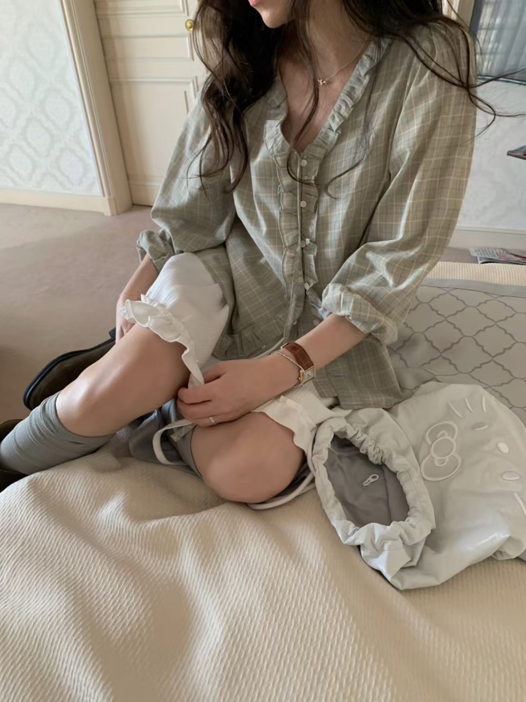 PYT-ot東大門代購女士新品職業休閑時尚26春夏襯衫蕾絲衫pretty young thing襯衫/蕾絲衫圖色2