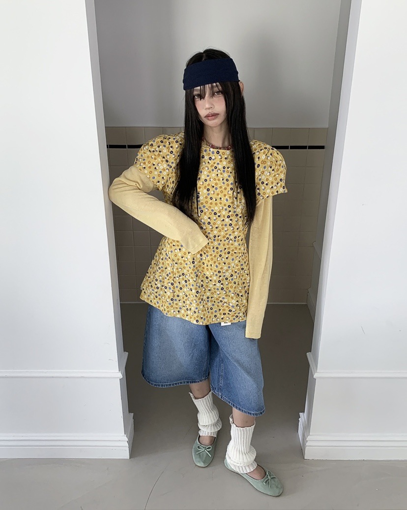 LIVE AID-P韓國直郵女士新品時尚人氣26春夏襯衫蕾絲衫LIVE AID-P襯衫/蕾絲衫