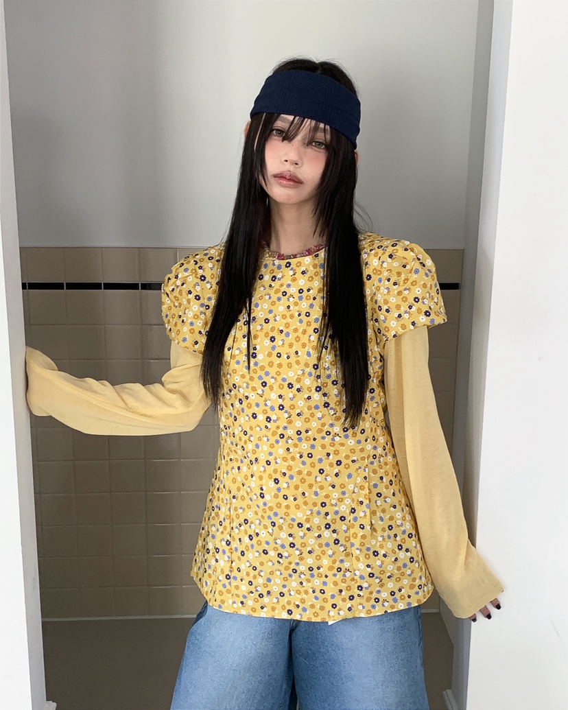 LIVE AID-P韓國直郵女士新品時尚人氣26春夏襯衫蕾絲衫LIVE AID-P襯衫/蕾絲衫