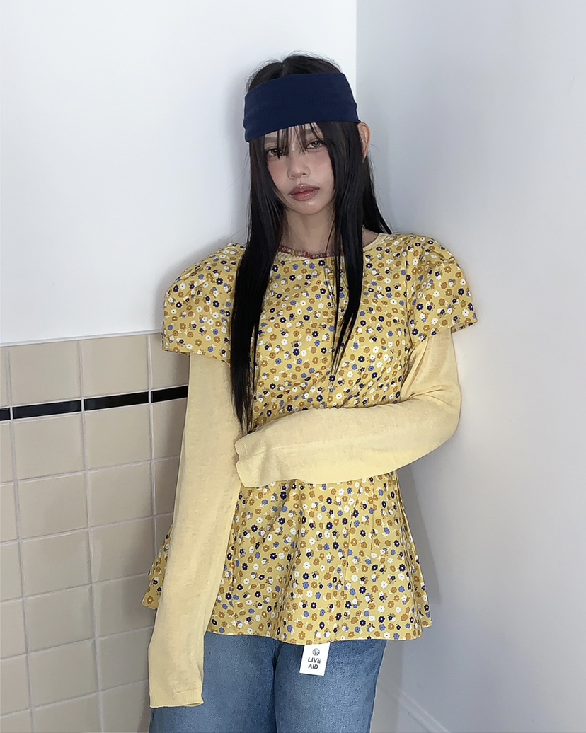 LIVE AID-P韓國直郵女士新品時尚人氣26春夏襯衫蕾絲衫LIVE AID-P襯衫/蕾絲衫