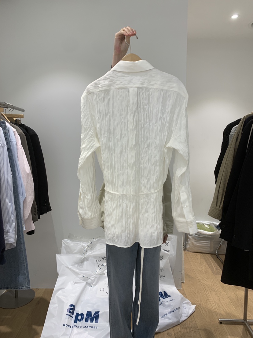 OUR-A/NOVAE韓國直郵女士新品推薦人氣襯衫蕾絲衫含腰繩OUR/NOVAE襯衫/蕾絲衫